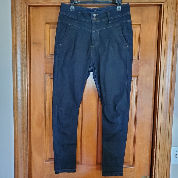 Zara Denim Rules by TRF Baggy Dark Blue Jeans High Rise - Picture 1 of 11